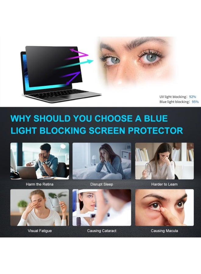 Laptop Privacy Screen 17.3 Inch for HP Dell Acer Asus Lenovo Thinkpad Envy Xps, 16:9 Aspect Removable 17.3in Anti Blue Light Glare Privacy Filter, Anti Spy Computer Monitor Security Protector - Image 5